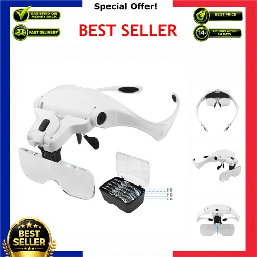 Led headband magnifier reading - magnifier,
